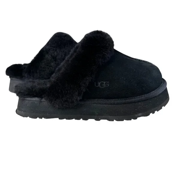 UGG | Shoes | Ugg Womens Disquette Black Suede Slide  display picture 2